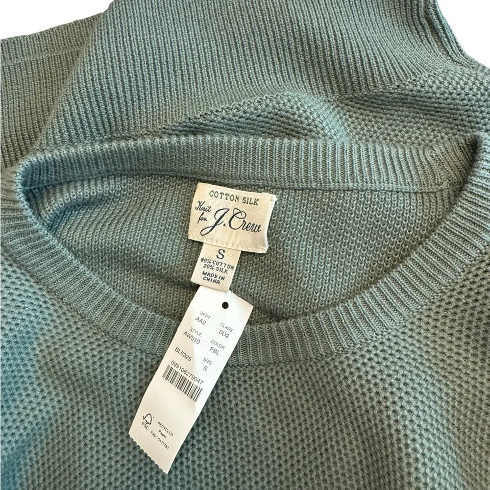 J. Crew - NWT Cotton Blend Pique Crewneck Sweater Sz S